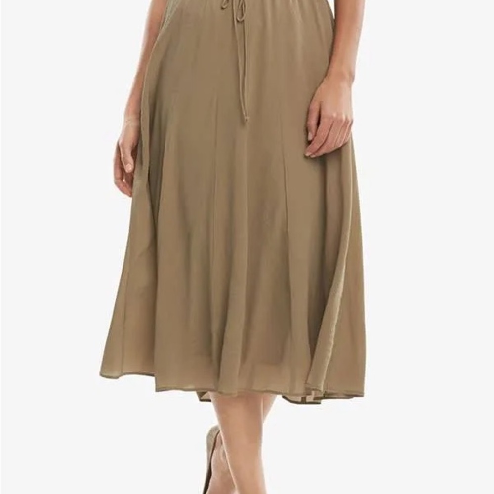MM Lafleur Monroe Silk Crinkle Midi Skirt